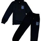 Kids Black Label Light Blue Bling Hoodie and Jogger Set