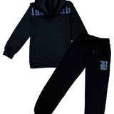 Kids Black Label Light Blue Bling Hoodie and Jogger Set