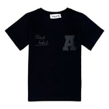 Kids Black Label Dept Black Silicone Crew Neck T-Shirt