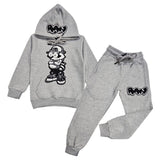 Kids Cash Addicted RAW Drip Black Chenille Hoodie and Jogger Set
