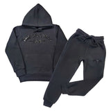 Kids The Original -RAW- Black Silicone Hoodie and Jogger Set