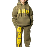 Kids RAW Star Yellow Puff Hoodie and Jogger Set