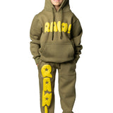 Kids RAW Star Yellow Puff Hoodie and Jogger Set