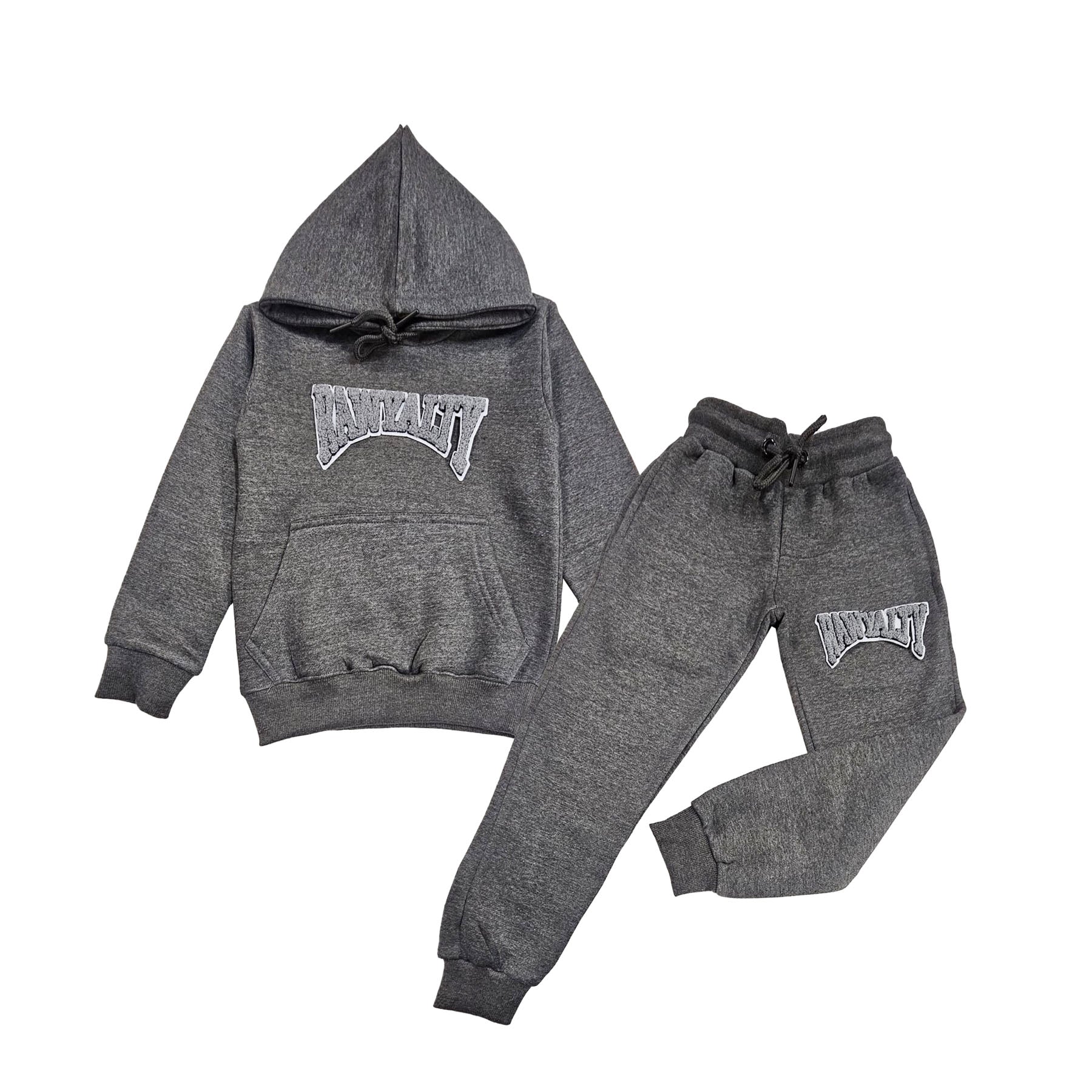 Kids Rawyalty Grey Chenille Hoodie and Jogger Set