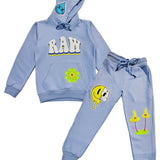 Kids Smiley Drip Puff Hoodie and Jogger Set