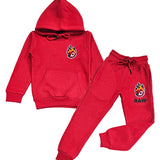 Kids The Original RAW Black Flame Silicone Chenille Hoodie and Jogger Set