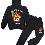 Kids The Original RAW White Flame Silicone Chenille Hoodie and Jogger Set