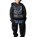 Kids RAW World Tour Light Blue Bling Hoodie and RAW Wing Light Blue Bling Jogger Set
