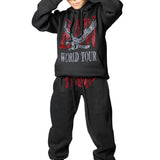 Kids RAW World Tour Red Bling Hoodie and RAW Wing Red Bling Jogger Set