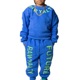 Kids RAWYALTY FUTURE Lime Green Puff Long Sleeve Shirt and Jogger Set