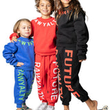 Kids RAWYALTY FUTURE Lime Green Puff Long Sleeve Shirt and Jogger Set