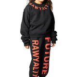 Kids RAWYALTY FUTURE Red Puff Long Sleeve Shirt and Jogger Set