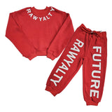 Kids RAWYALTY FUTURE White Puff Long Sleeve Shirt and Jogger Set