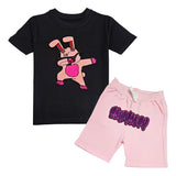 Kids Dub Bunny Chenille T-Shirt and Cotton Shorts Set
