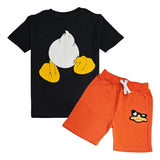 Kids Duck Chenille T-Shirt and Cotton Shorts Set