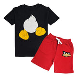Kids Duck Chenille T-Shirt and Cotton Shorts Set