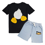 Kids Duck Chenille T-Shirt and Cotton Shorts Set