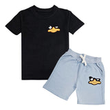 Kids Duck Chenille T-Shirt and Cotton Shorts Set