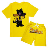 Kids Panthers Chenille T-Shirt and Cotton Shorts Set