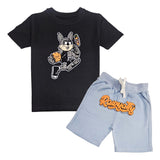Kids Rabbit Chenille T-Shirt and Cotton Shorts Set
