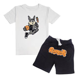 Kids Rabbit Chenille T-Shirt and Cotton Shorts Set