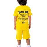 Kids Rawyalty Global Area Puff Print Crew Neck T-Shirt and Cotton Shorts Set