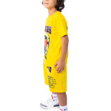 Kids Rawyalty Global Area Puff Print Crew Neck T-Shirt and Cotton Shorts Set