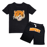 Kids Rawyalty Tiger Chenille T-Shirts and Cotton Shorts Set