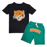 Kids Rawyalty Tiger Chenille T-Shirts and Cotton Shorts Set