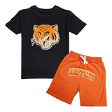 Kids Rawyalty Tiger Chenille T-Shirts and Cotton Shorts Set