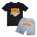 Kids Rawyalty Tiger Chenille T-Shirts and Cotton Shorts Set