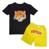 Kids Rawyalty Tiger Chenille T-Shirts and Cotton Shorts Set
