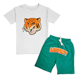 Kids Rawyalty Tiger Chenille T-Shirts and Cotton Shorts Set