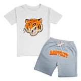 Kids Rawyalty Tiger Chenille T-Shirts and Cotton Shorts Set