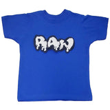 Kids RAW Drip White Chenille Crew Neck T-Shirt