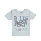Kids RAW World Tour Light Blue Bling Crew Neck T-Shirt