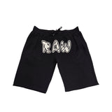Men 003 RAW Black/White 3D Embroidery Shorts