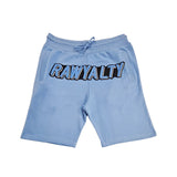 Men 004 RAWYALTY Carolina Blue 3D Embroidery Shorts