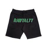 Men 004 RAWYALTY Green 3D Embroidery Shorts