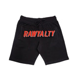 Men 004 RAWYALTY Red 3D Embroidery Shorts