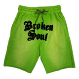 Men Broken Soul Black Chenille Cotton Shorts
