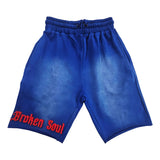 Men Broken Soul Try Me Chenille Cotton Shorts