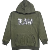 Men 003 RAW Black/White 3D Embroidery Hoodie