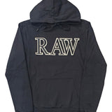 Men RAW 3D Black Chenille Hoodie