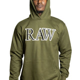 Men RAW 3D Black Chenille Hoodie
