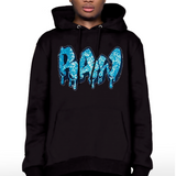 Men RAW Drip Aqua Bling Hoodie