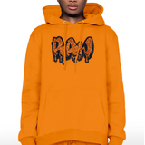 Men RAW Drip Orange Bling Hoodie