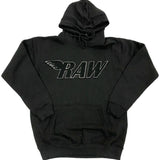 Men RAW Wing Black Chenille Hoodie
