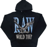 Men RAW World Tour Light Blue Bling Hoodie