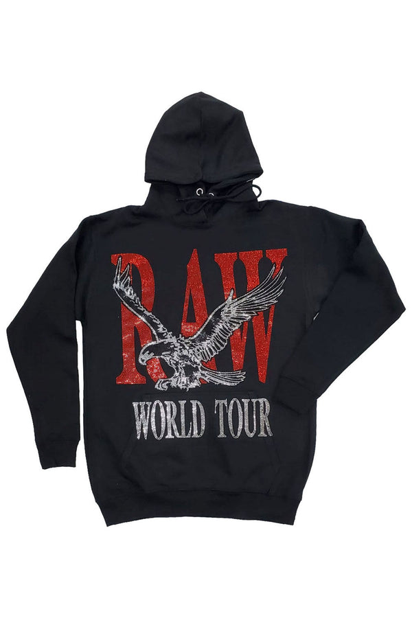 Men RAW World Tour Red Bling Hoodie